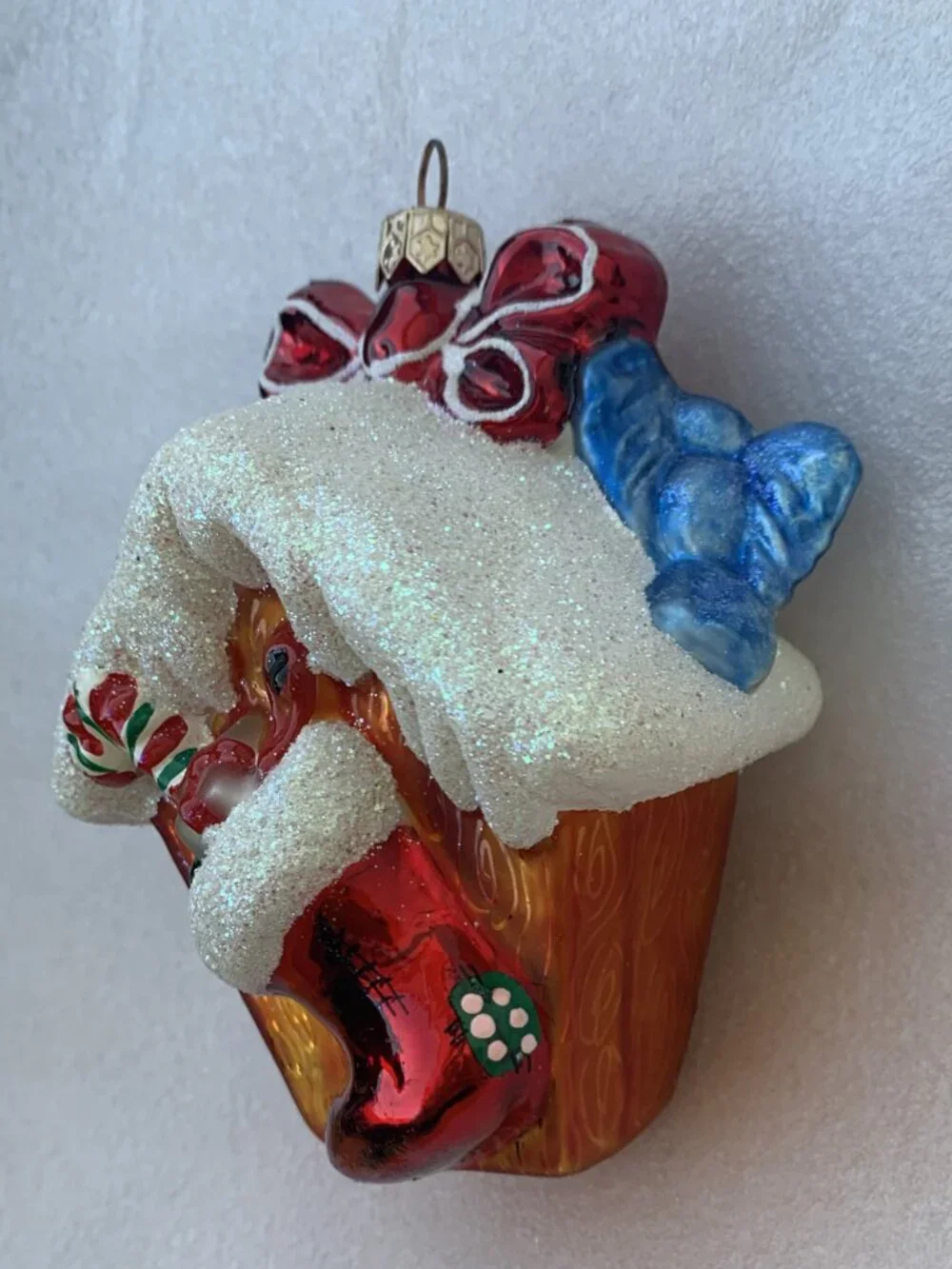 VINTAGE CHRISTOPHER RADKO CHRISTMAS TREE GLASS ORNAMENT Holiday Tweets Birdhouse